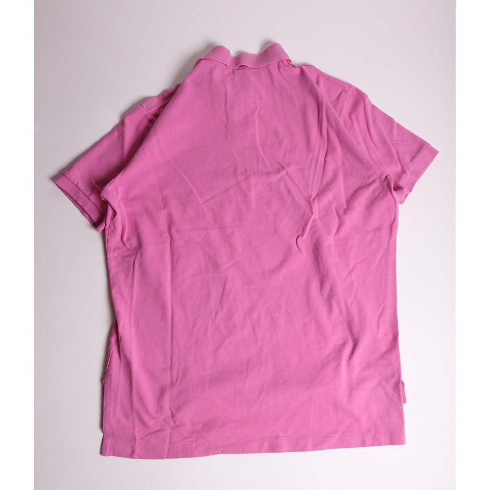 Polo Ralph Lauren Mens Large Pink Short Sleeve Cotton Pique Polo Green Pony Logo - Picture 4 of 6